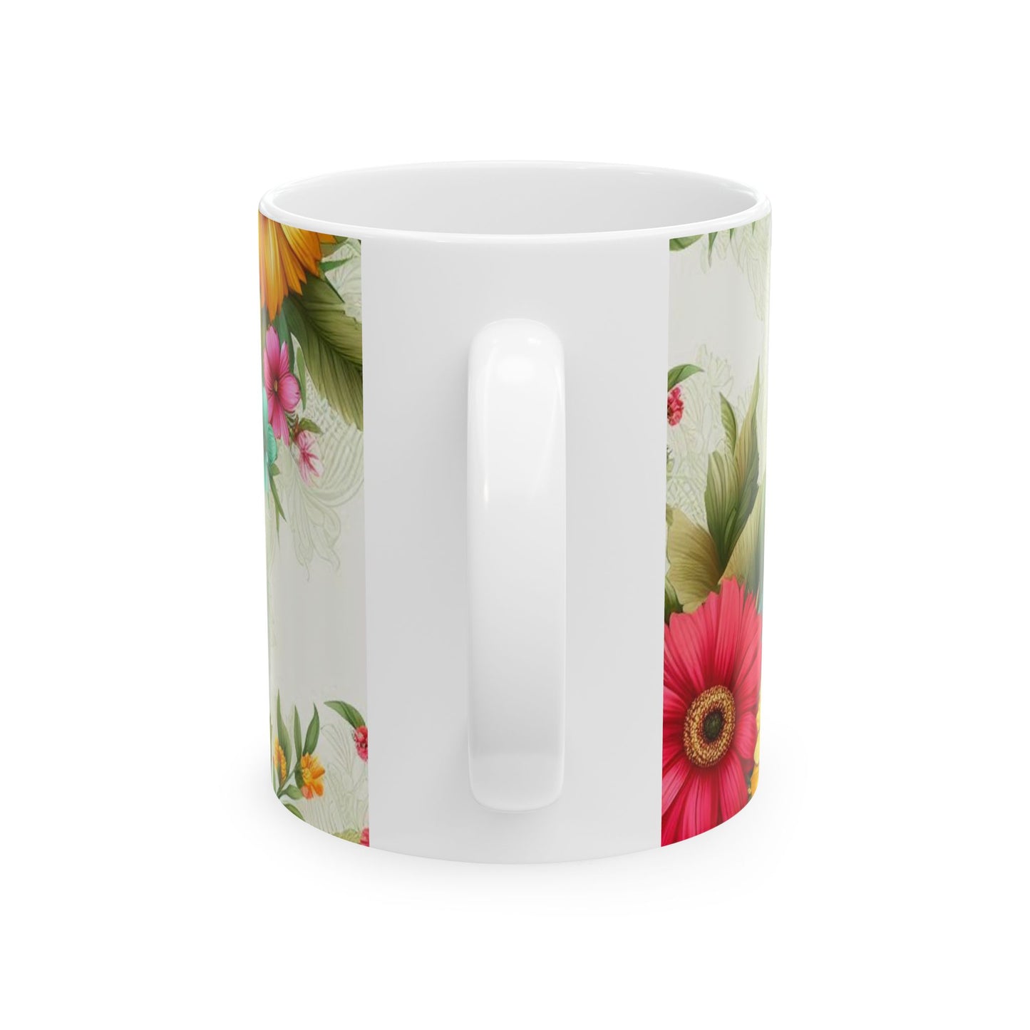 Floral Ceramic Coffee Mug| Available in 11 &15 oz Sizes