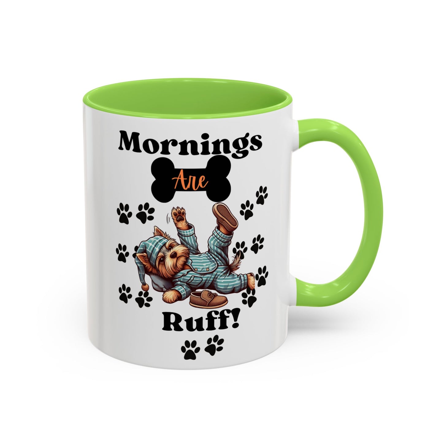 Mornings Are Ruff 11oz Two-Toned Pet Coffee Mug| Choose Your Color