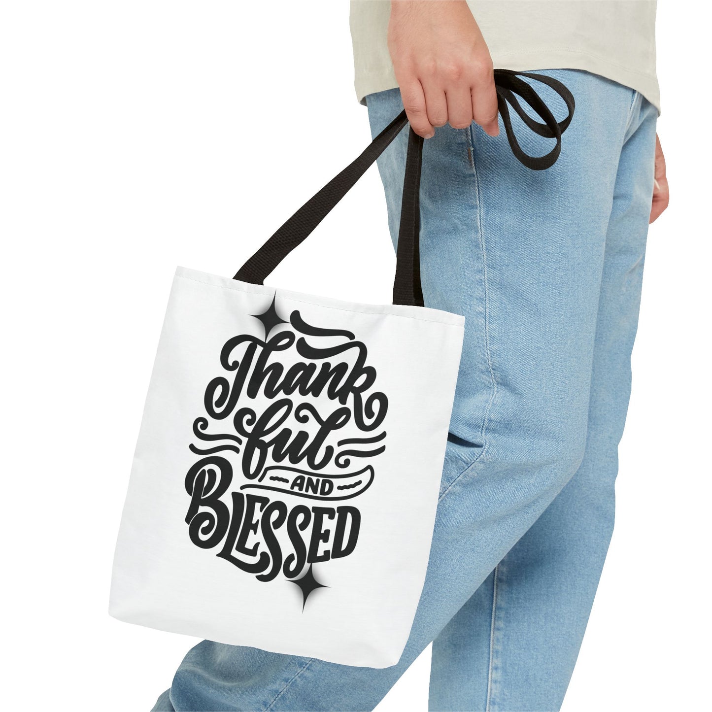 Thankful and Blessed Inspirational Tote Bag