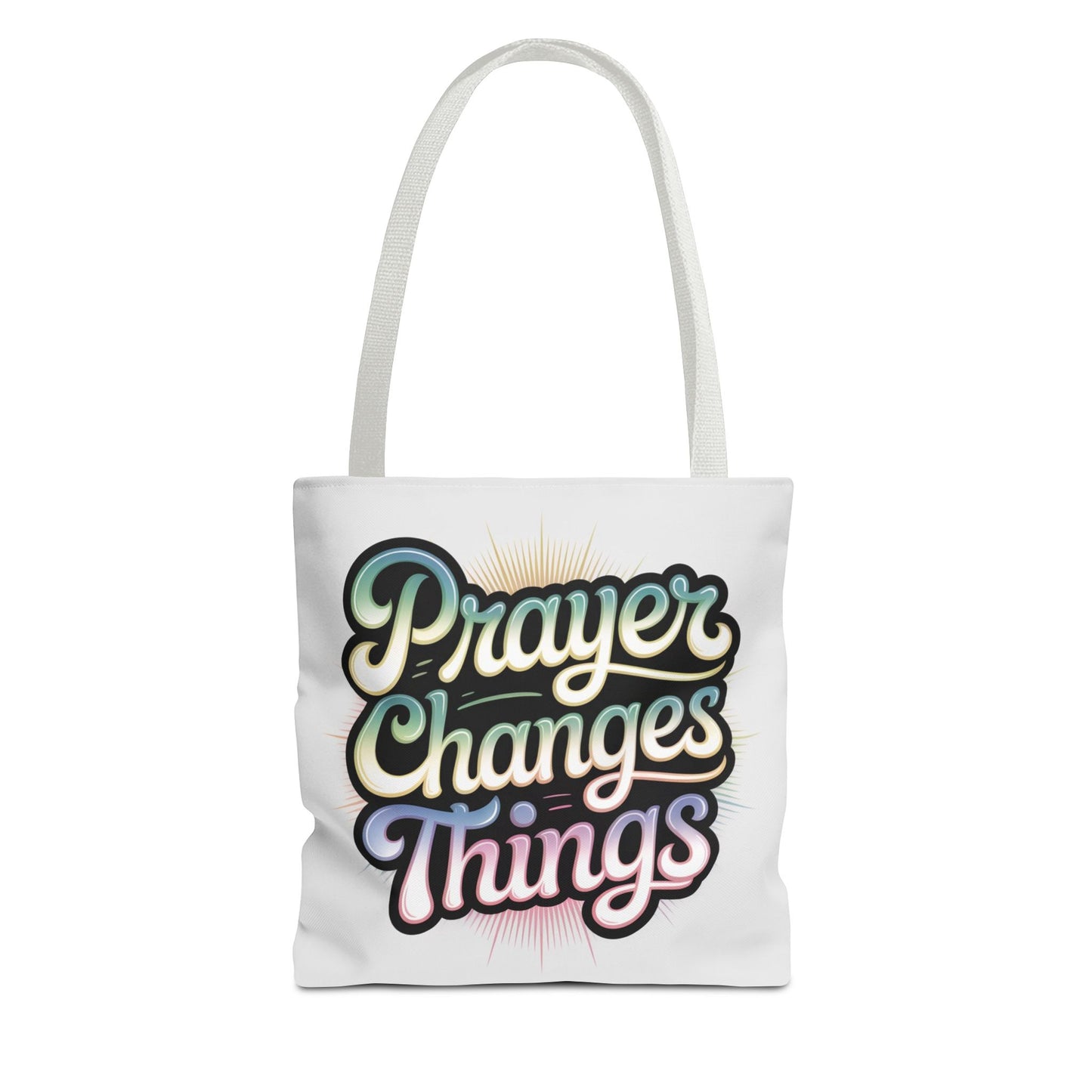 Inspirational Prayer Tote Bag, Prayer Changes Things| Motivational Gift for Spirituality, Bible Study, Everyday Use, Carry-All
