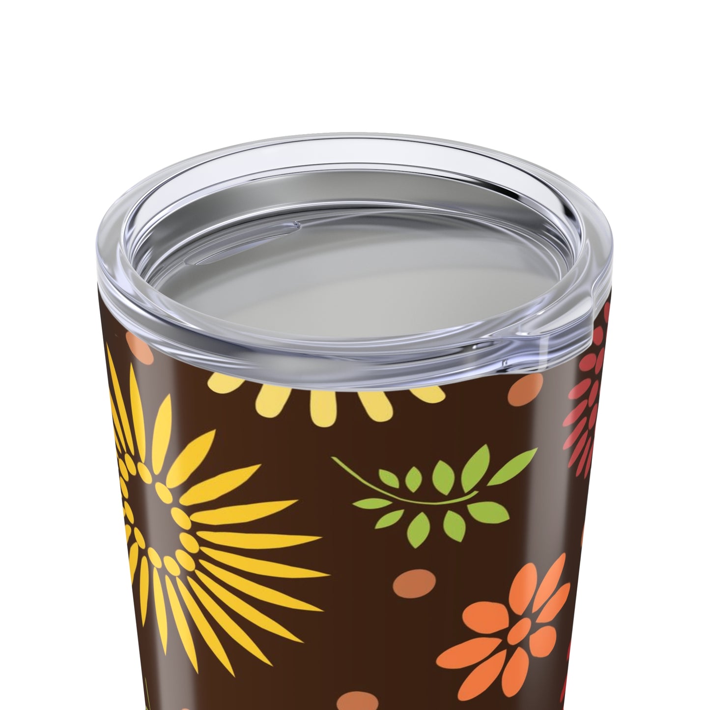 Earthy Elegance| Brown Floral Pattern 20oz Tumbler