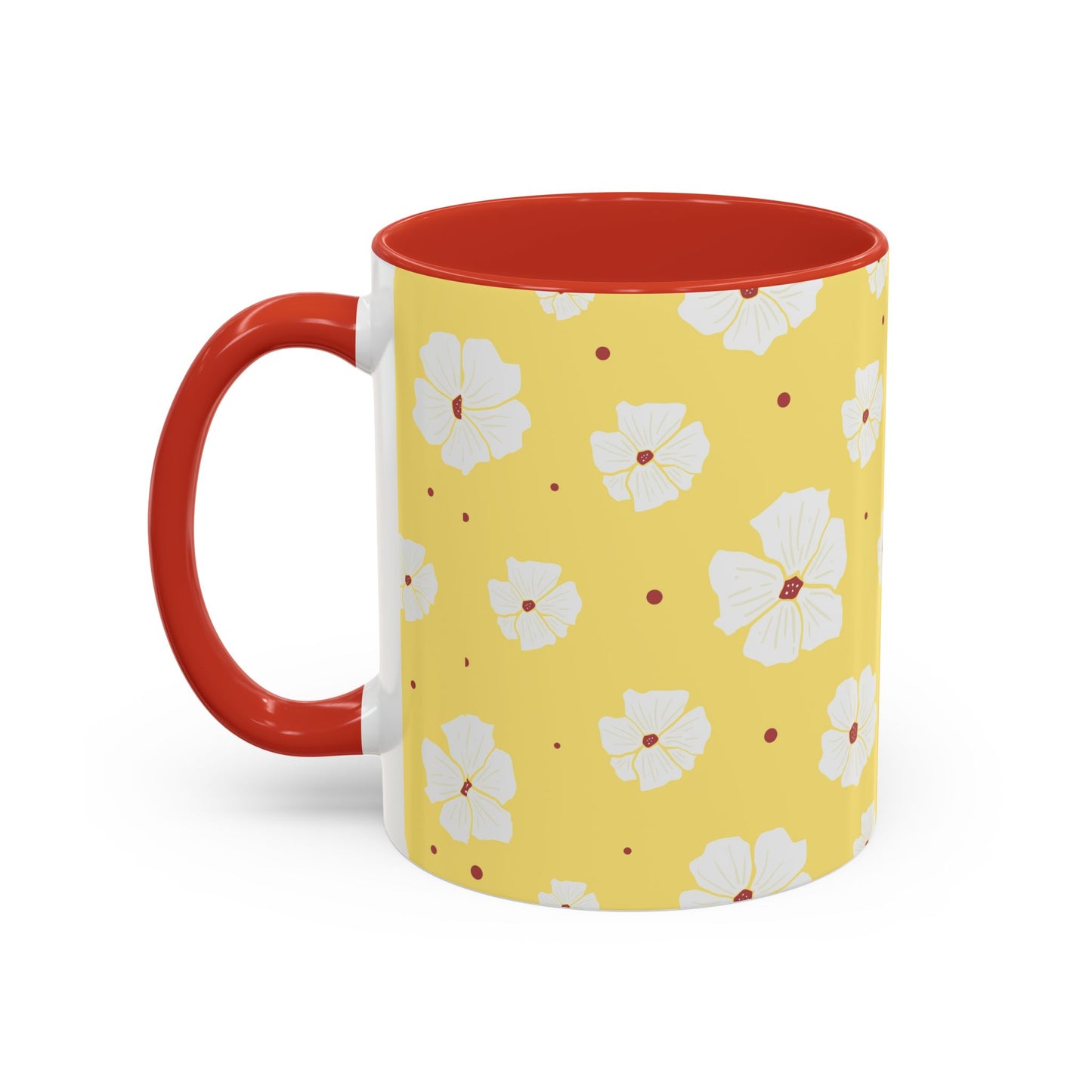 Hibiscus Floral Accent Coffee Mug| Available in 11oz & 15oz Sizes |Perfect for Spring Mornings