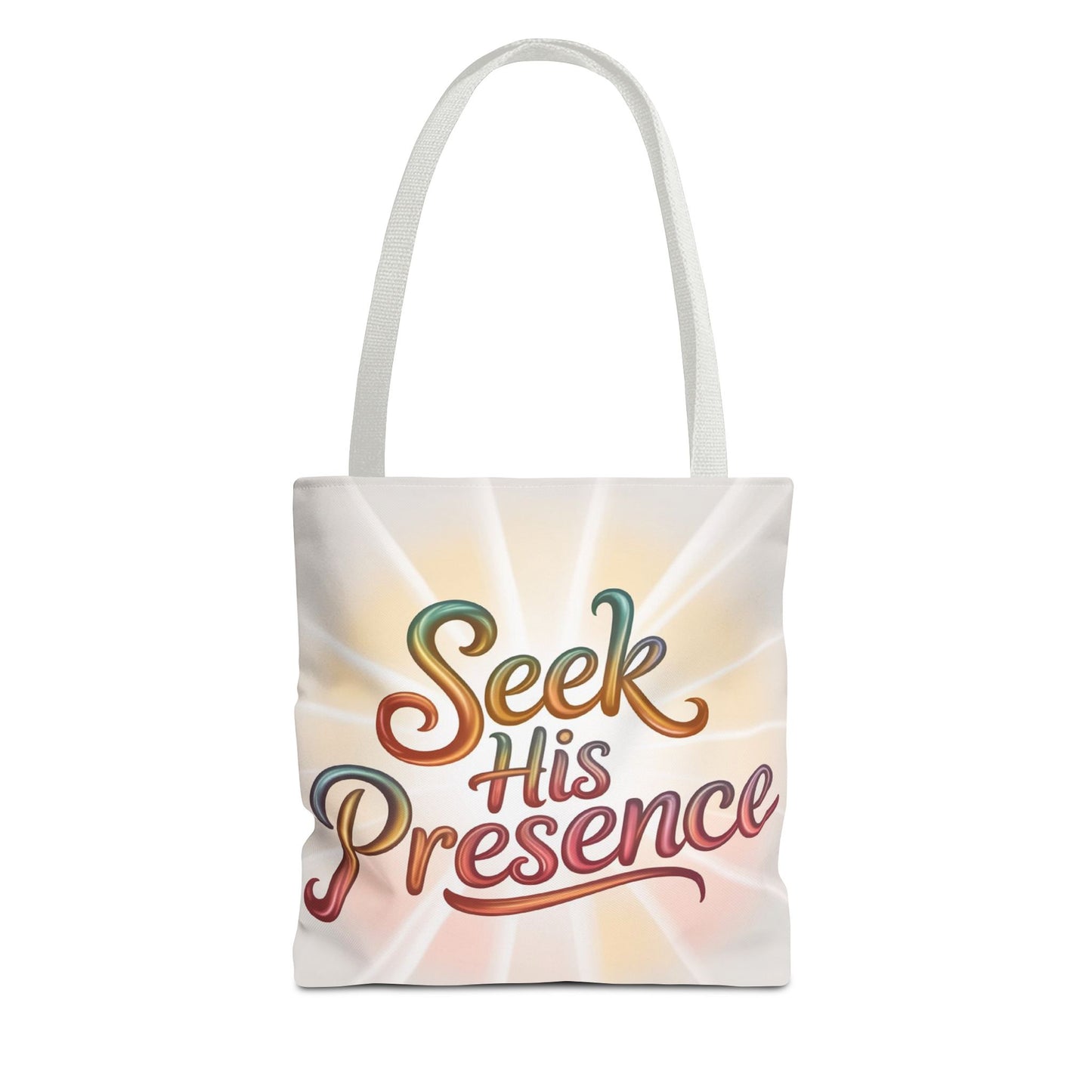 Inspirational Tote Bag - Seek His Presence|Motivational Gift, Christian Tote, Everyday Bag, Spiritual Accessory, Faith-Based Gift