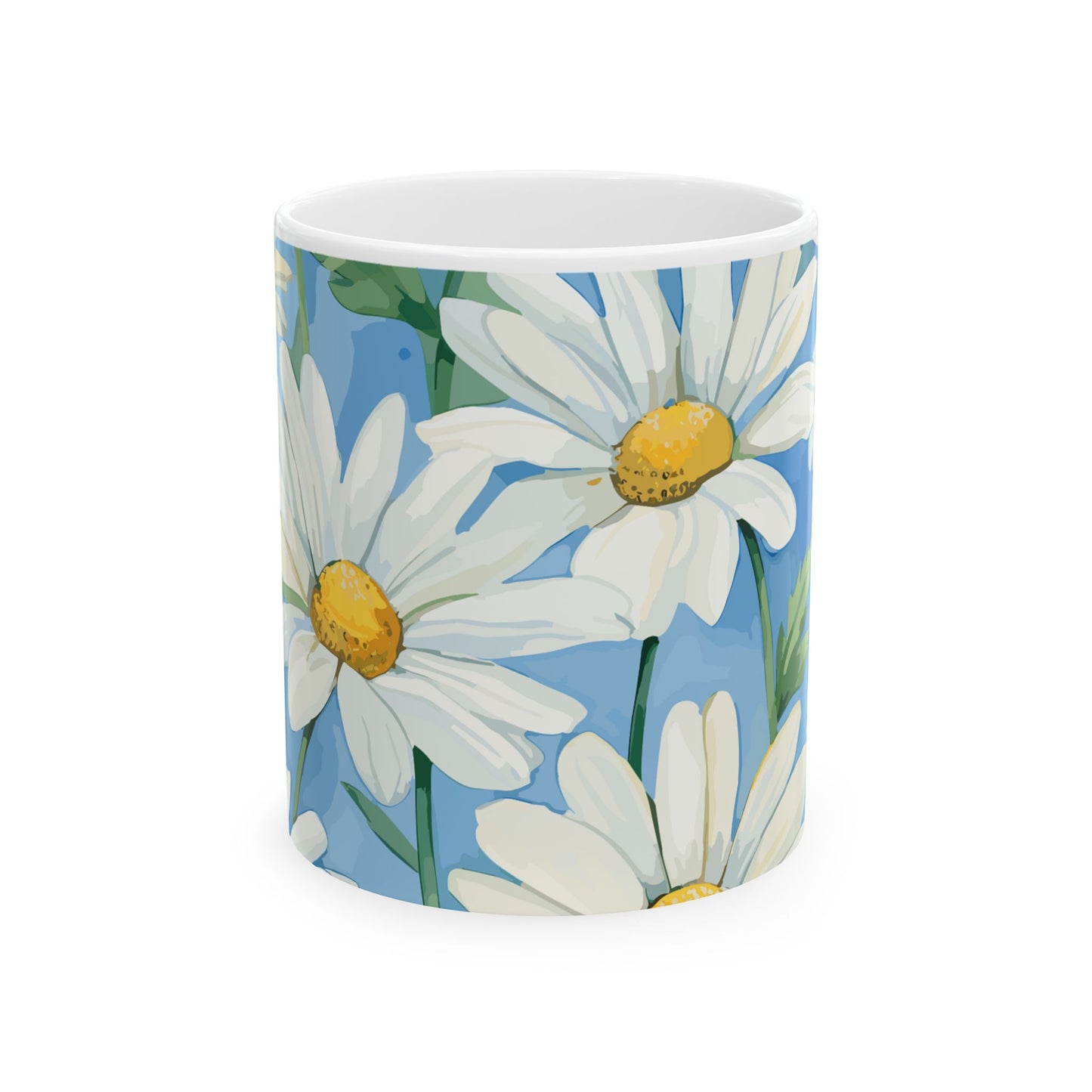 Serene White Daisy Flower 11oz Ceramic Mug